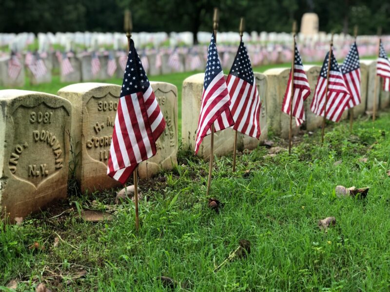 us a flag on green grass